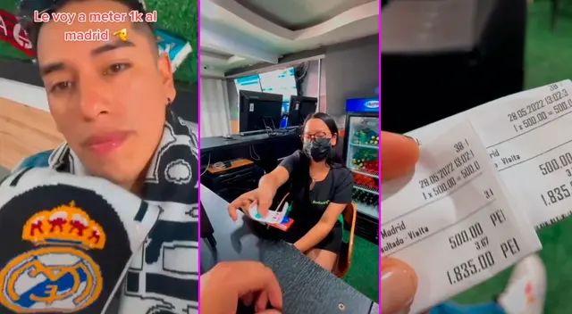 El joven se llevó 3670 soles tras apostar al Real Madrid.