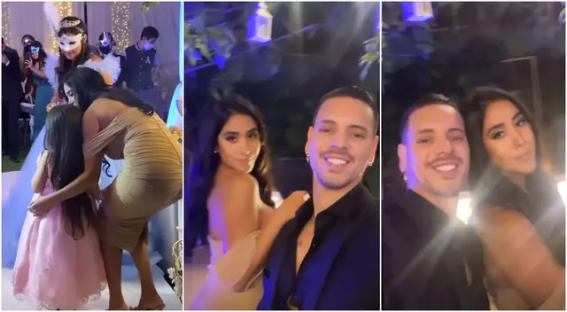 Melissa Paredes disfruta de quinceañero de su hermana con su hija y Anthony Aranda.