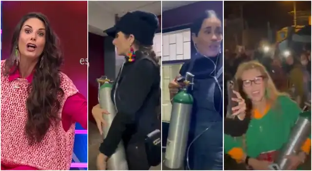 Rebeca Escribens, Gianella Neyra y Katia Condos usaron oxigeno en Huancayo.