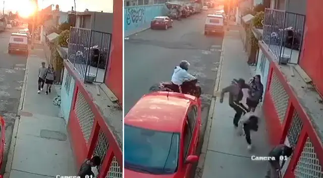 La pareja fue abordada por dos delincuentes que circulaban en moto.