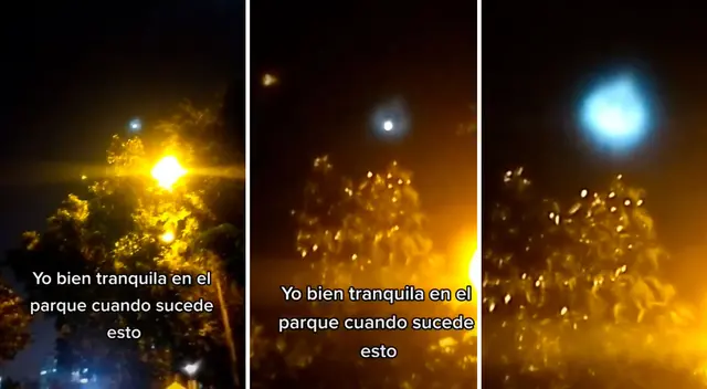 En las imágenes se puede ver un objeto iluminando el cielo limeño.