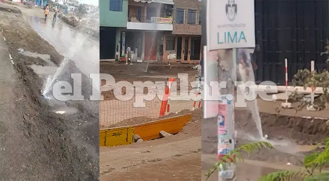 Tubería se rompe en Collique y alerta a los moradores. Tubería se rompe en Collique y alerta a los moradores.