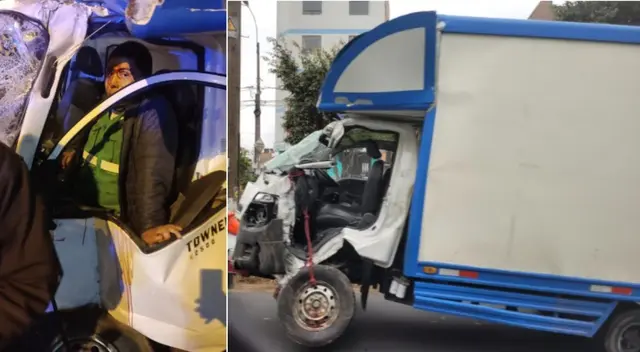 Santa Anita: furgoneta se estrella contra edificio y chofer queda herido