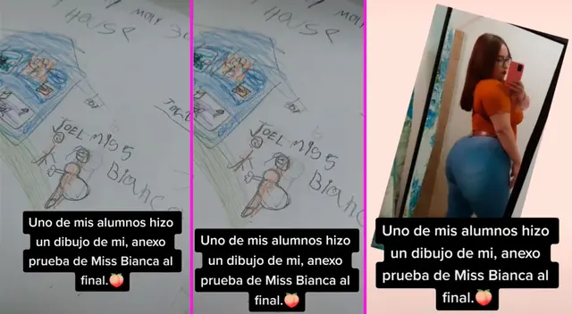 La maestra publicó una foto suya para comprobar el dibujo del menor.