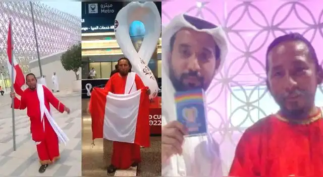 El 'hincha israelita' llegó a Doha para ver jugar a la selección peruana contra Australia.