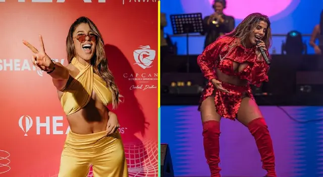 Yahaira Plasencia festeja su show en los Premios Heat 2022. Yahaira Plasencia festeja su show en los Premios Heat 2022.