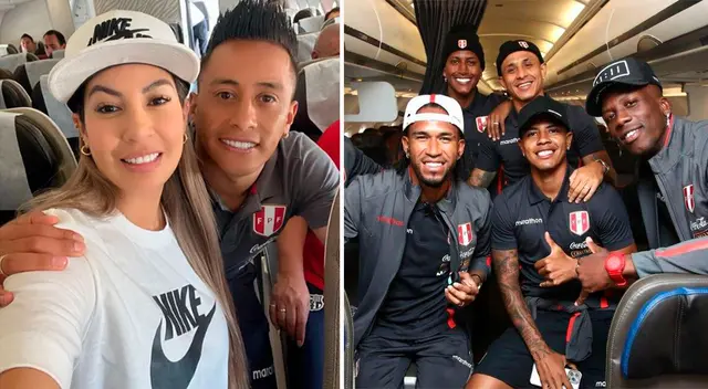 Pamela López viajó rumbo a Qatar con Christian Cueva. Pamela López viajó rumbo a Qatar con Christian Cueva.