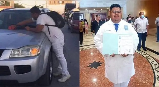 El joven trabajaba de limpia lunas de carros en las calles para costear sus estudios. El joven trabajaba de limpia lunas de carros en las calles para costear sus estudios.