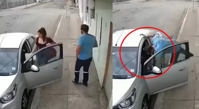 El emotivo momento fue registrado por las cámaras de seguridad. El emotivo momento fue registrado por las cámaras de seguridad.