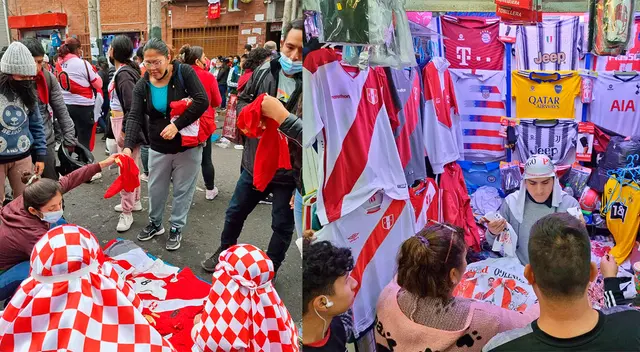 comerciantes aprovechan repechaje para vender camisetas, turbantes y vinchas.