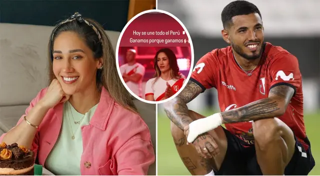 Tepha Loza alienta a la selección peruana y a su pareja Sergio Peña. Tepha Loza alienta a la selección peruana y a su pareja Sergio Peña.