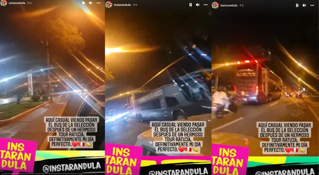 Samuel Suárez se encuentra de casualidad con bus de la selección peruana.