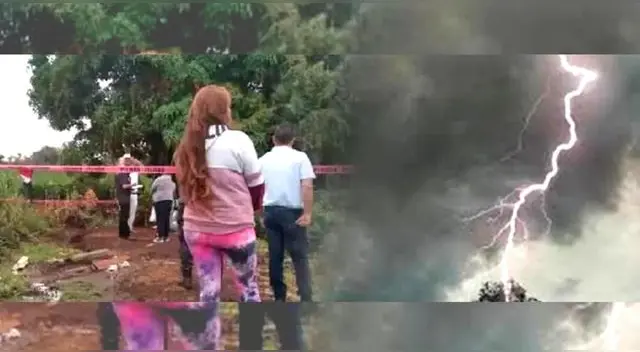 Padre e hijo mueren tras caerles un rayo en Veracruz, México. Foto: Composición el Popular/GLR