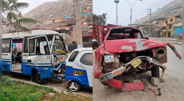 Choque de vehículos de transporte público generó alarma en Villa María del Triunfo.