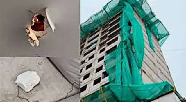 Piedra se desprende de construción y casi mata a niño Piedra se desprende de construción y casi mata a niño