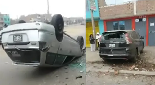 Le ganó el sueño: auto se voltea luego de que conductor se quedara dormido en Los Olivos [VIDEO]
