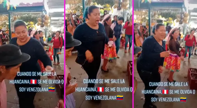 La ciudadana venezolana hizo de las suyas y alegró a los clientes de un mercado peruano.