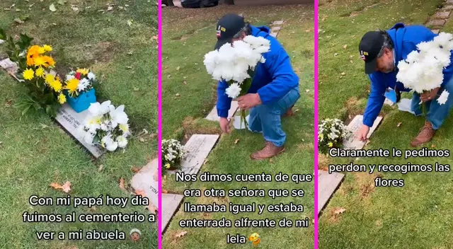 La familia se confundió de tumba y tuvieron que retirar toda la decoración. La familia se confundió de tumba y tuvieron que retirar toda la decoración.