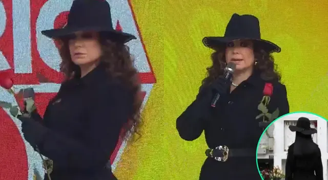 Janet Barboza sorprendió con su atuendo.