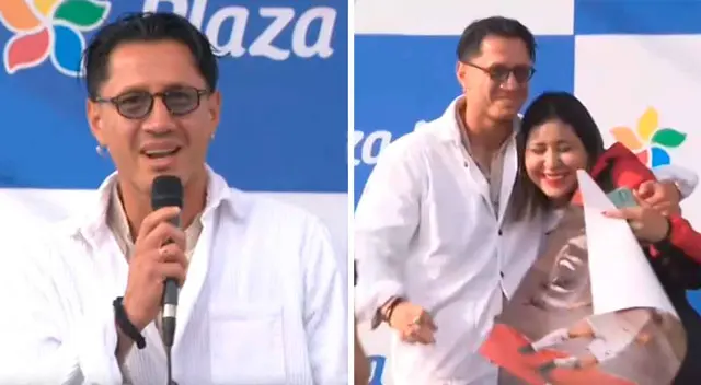 Gianluca Lapadula emocionó cerca de 500 hinchas que se hicieron presente en Plaza Norte.