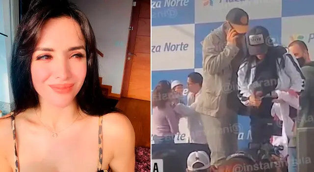 Rosángela Espinoza fue 'bajada del escenario' en firma de autógrafos de Lapadula.