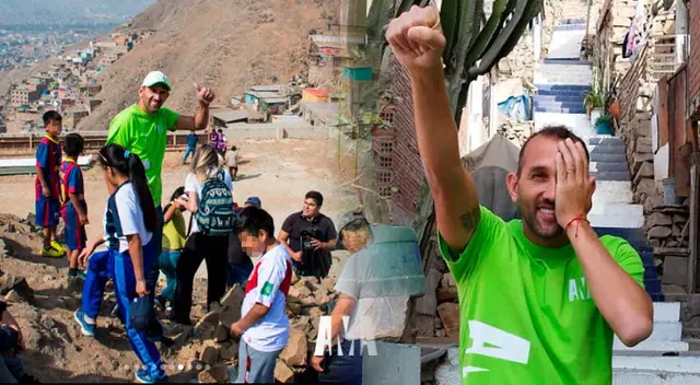 Hernán Barcos lleva ayuda a niños de San Juan de Lurigancho.