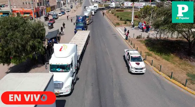Arequipa: camioneros bloquean el kilómetro 48 de la Panamericana Sur. Arequipa: camioneros bloquean el kilómetro 48 de la Panamericana Sur.