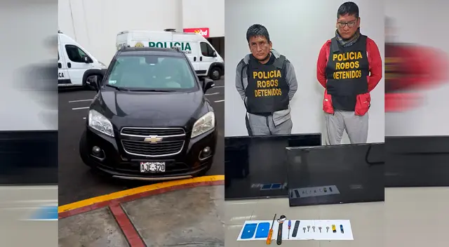 Fueron capturados cuando escapaban con los televisores. Fueron capturados cuando escapaban con los televisores.