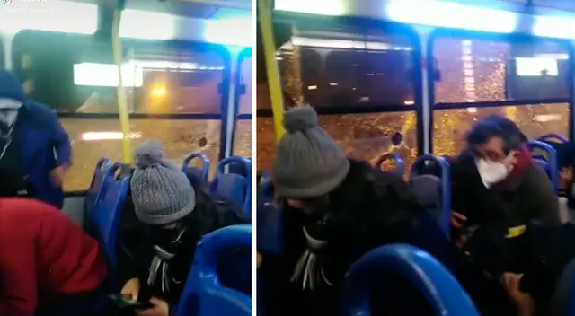 En el video se observa las lunas rotas producto de las piedras lanzadas. En el video se observa las lunas rotas producto de las piedras lanzadas.