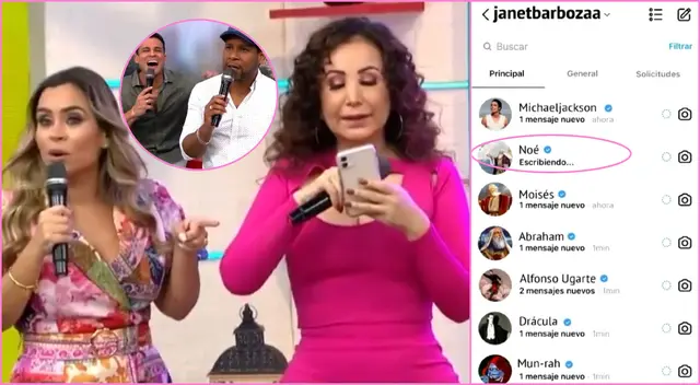 Janet Barboza es troleada en vivo con sus contactos en Instagram, de los que resalta Noé, Moises, y hasta el desparecido, Michael Jackson. Janet Barboza es troleada en vivo con sus contactos en Instagram, de los que resalta Noé, Moises, y hasta el desparecido, Michael Jackson.