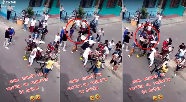 La vecina no aguantó la incomodidad de la tremenda bulla que hacía una orquesta de salsa y reaccionó de esta manera. La vecina no aguantó la incomodidad de la tremenda bulla que hacía una orquesta de salsa y reaccionó de esta manera.