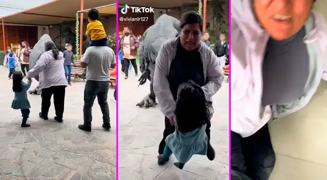 La menor hizo tropezar a su mamá y ambas terminaron en el suelo.
