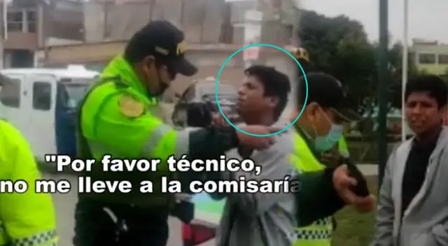 Ladón suplica no ser llevado a la comisaría de Surco. Ladón suplica no ser llevado a la comisaría de Surco.