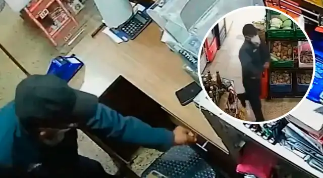 La alarma instalada en el negocio ayudó a que el ladrón termine huyendo.