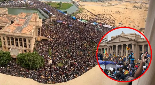 Rajapaksa huyó del palacio presidencial, mientras los manifestantes lanzaban gases lacrimógenos para ingresar al palacio presidencial. Rajapaksa huyó del palacio presidencial, mientras los manifestantes lanzaban gases lacrimógenos para ingresar al palacio presidencial.