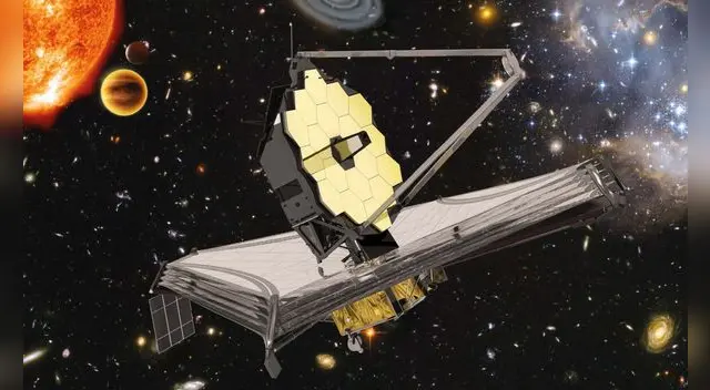 Representación artística del telescopio espacial James Webb de la NASA. Foto: ESA / NASA / S. Beckwith (STScI) / HUDF Tea / Northrop Grumman Aerospace Systems / STScI / ATG medialab