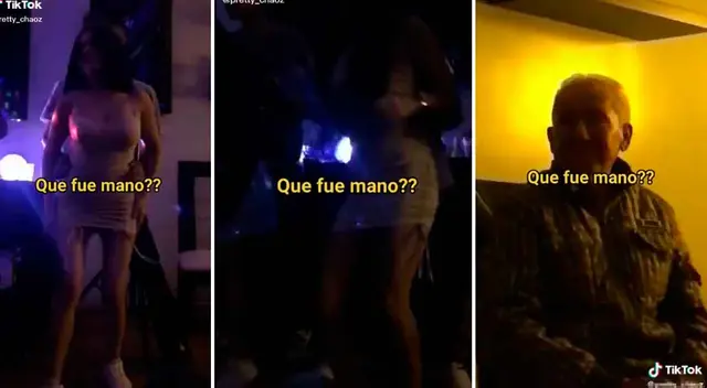 Adulto mayor observó detalladamente como la nueva generación baila en las fiestas.
