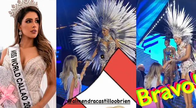 Almendra Castillo se luce en previas con imponente traje típico.