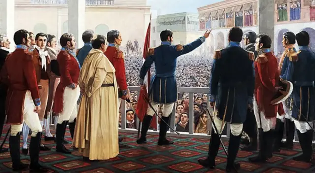 El 28 de julio de 1821 a las 10:00 de la mañana, José de San Martín proclamó la Independencia del Perú.