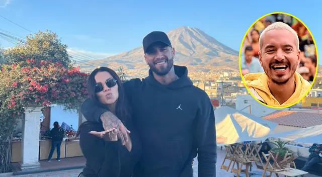 Jota Benz junto a Angie Arizaga estuvieron ayer en Arequipa, donde cantará en agosto. Jota Benz junto a Angie Arizaga estuvieron ayer en Arequipa, donde cantará en agosto.