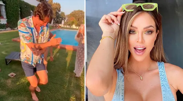 Sheyla Rojas se divirtió con hermana de Antonio Pavón en fiesta.