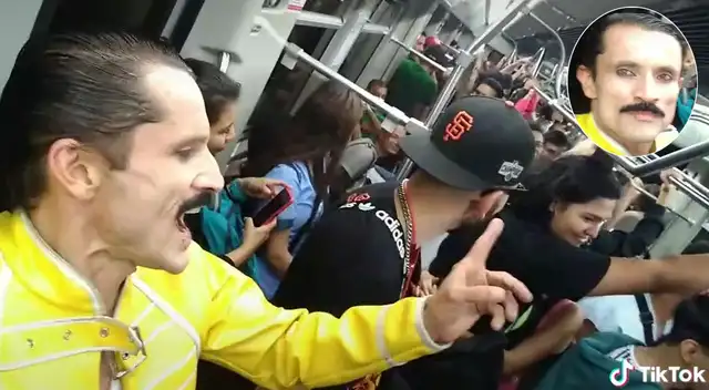 Divertida escena de fan de Freddie Mercury en bus se hizo viral en las redes sociales.
