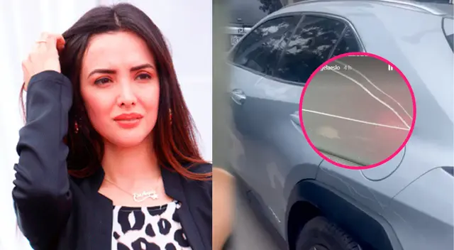 Rosángela Espinoza afirma que le rayaron el carro. Rosángela Espinoza afirma que le rayaron el carro.
