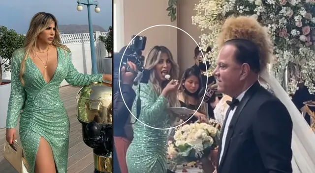 Gabriela Serpa fue ampayada comiéndose el pastel en pleno matrimonio de Mauricio Diez Canseco.