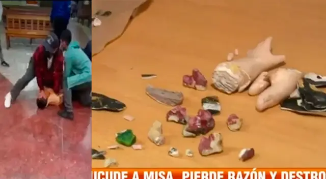 fanático religioso destrozó imágen de Santa Rosa fanático religioso destrozó imágen de Santa Rosa