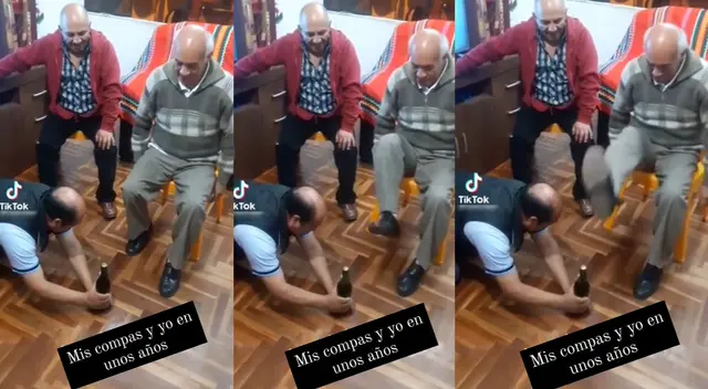Peculiar escena del adulto mayor se hizo viral en las redes sociales.