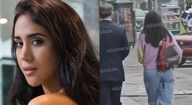 Melissa Paredes fue captada saliendo del juzgado de familia.