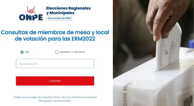 Conoce si eres miembro de mesa aquí.