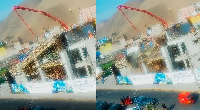 Cámara de vigilancia grabó el momento del derrumbe.