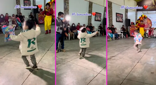 El pequeño sorprendió con sus pasos de baile.